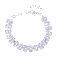 Austrian Crystal Tennis Bracelet in Silvertone (7.5-9.5In)