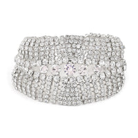 Austrian Crystal Cluster Bracelet in Silvertone (7.5-9.5In)