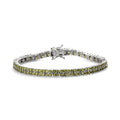 Italian Natural Vesuvianite 2 Row Tennis Bracelet in Platinum Over Sterling Silver (6.50 In) 10.85 Grams 6.00 ctw - Sticky add to cart bar