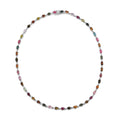 Multi-Tourmaline Necklace 18 Inches in Platinum Over Sterling Silver 17 Grams 22.10 ctw - Sticky add to cart bar