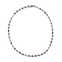 Multi-Tourmaline Necklace 18 Inches in Platinum Over Sterling Silver 17 Grams 22.10 ctw