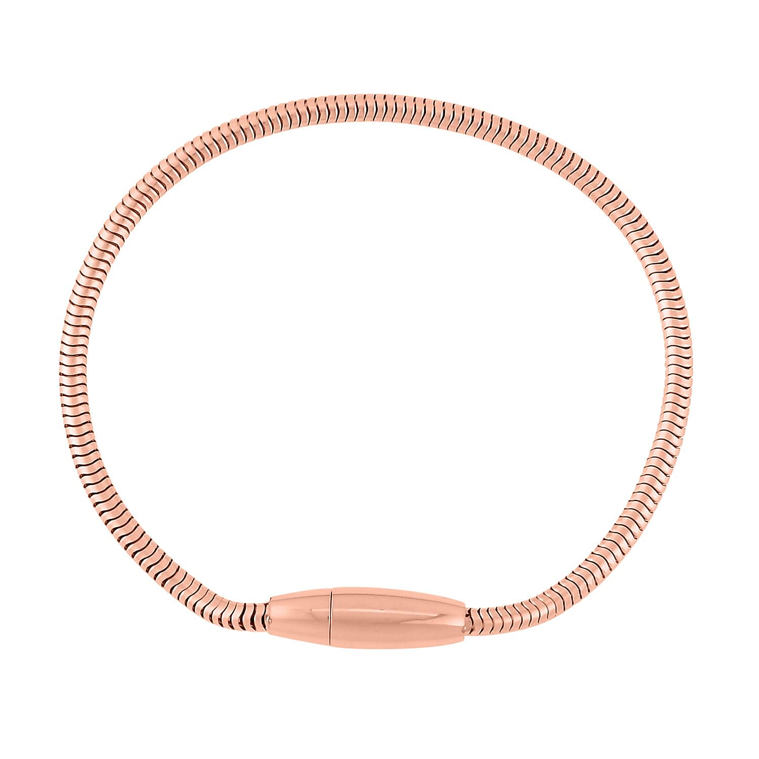 Snake Chain Bracelet in ION Plated RG Stainless Steel (7.50 In) with Oval Shape Lock