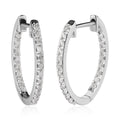 Diamond Hoop Earrings in Platinum Over Sterling Silver (Delivery in 10-12 Business Days) 0.50 ctw - Sticky add to cart bar
