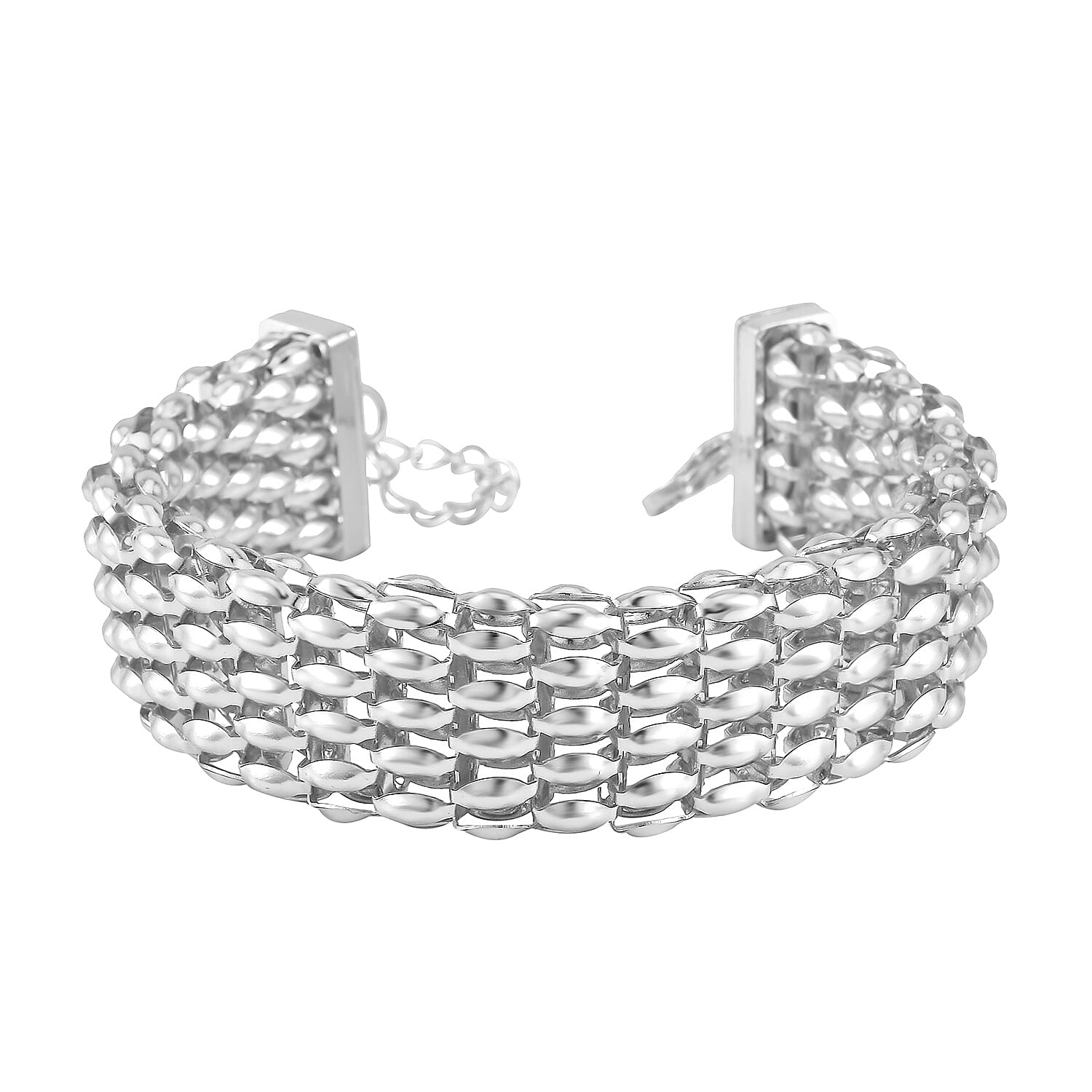 Mesh Chain Bracelet in Stainless Steel (7.50-9In)