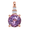 Luxoro 14K Rose Gold AAA Martha Rocha Kunzite and G-H I2 Diamond Accent Pendant 2.50 ctw - Sticky add to cart bar