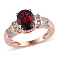 Orissa Rhodolite Garnet and Natural White Zircon Ring in Vermeil Rose Gold Over Sterling Silver 2.35 ctw - Sticky add to cart bar