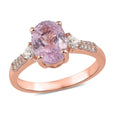 Premium Martha Rocha Kunzite and Moissanite Ring in Vermeil Rose Gold Over Sterling Silver (Size 10.0) 2.85 ctw - Sticky add to cart bar