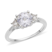 Emperor Cut Moissanite Ring in Platinum Over Sterling Silver 2.00 ctw