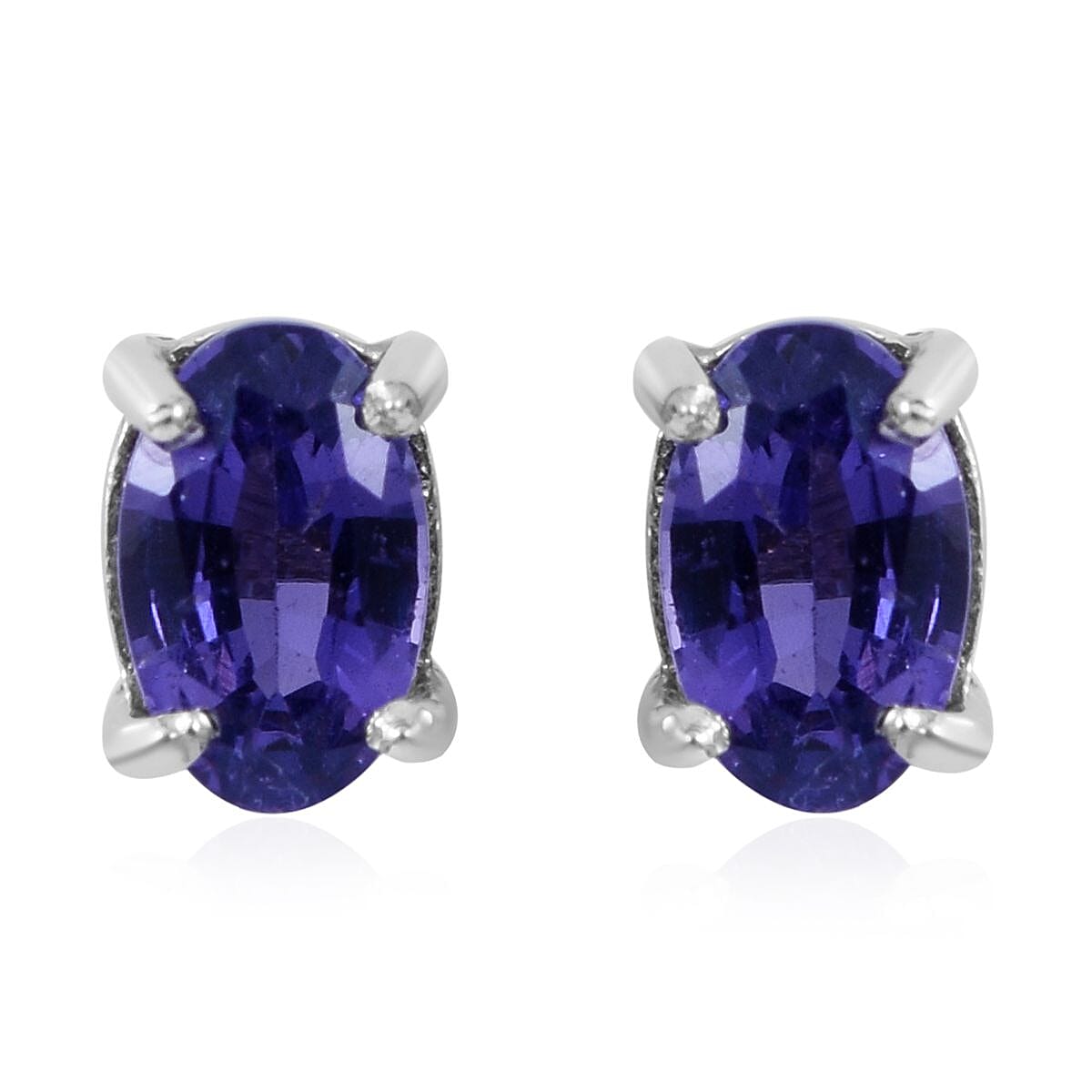 Madagascar Purple Sapphire Stud Earrings in Platinum Over Sterling Silver 0.60 ctw