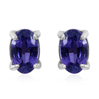 Madagascar Purple Sapphire Stud Earrings in Platinum Over Sterling Silver 0.60 ctw