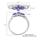 Madagascar Purple Sapphire 3 Stone Ring in Platinum Over Sterling Silver 0.65 ctw - Sticky add to cart bar