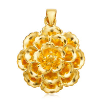 24K Yellow Gold Electroform Flower Pendant 1.3 Grams