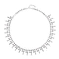 Austrian Crystal Tassels Necklace 20-22 Inches in Silvertone - Sticky add to cart bar
