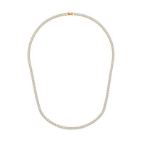 Simulated Diamond Tennis Necklace 20 Inches in Silvertone 20.00 ctw
