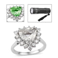 Mexican Hyalite Opal, Moissanite Cluster Ring in Platinum Over Sterling Silver (Size 10.0) with Free UV Torch 3.65 ctw - Sticky add to cart bar