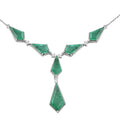 Emeraldine Quartz (Triplet) and White Zircon Necklace 18 Inches in Platinum Over Sterling Silver 18.70 ctw - Sticky add to cart bar