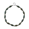 Brown Color Ceramic, Black Glass Beaded Necklace (24-26 Inches) in Silvertone - Sticky add to cart bar