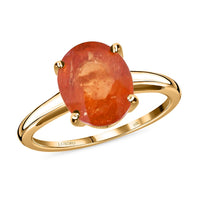 LUXORO 10K Yellow Gold Premium Viceroy Spessartine Garnet Solitaire Ring 2.90 ctw