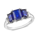 Tanzanian Blue Spinel (DF), Natural White Zircon 3 Stone Ring in Platinum Over Sterling Silver (Size 10.0) 2.75 ctw - Sticky add to cart bar
