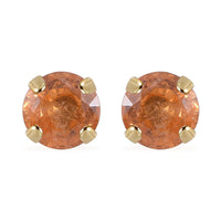 Luxoro 10K Yellow Gold Premium Viceroy Spessartine Garnet Solitaire Stud Earrings 1.00 ctw