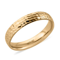 10K Yellow Gold Diamond-Cut Band Ring (Size 10.0)