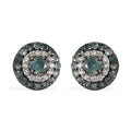 Narsipatnam Alexandrite and White Zircon Double Halo Stud Earrings in Platinum Over Sterling Silver 0.90 ctw - Sticky add to cart bar