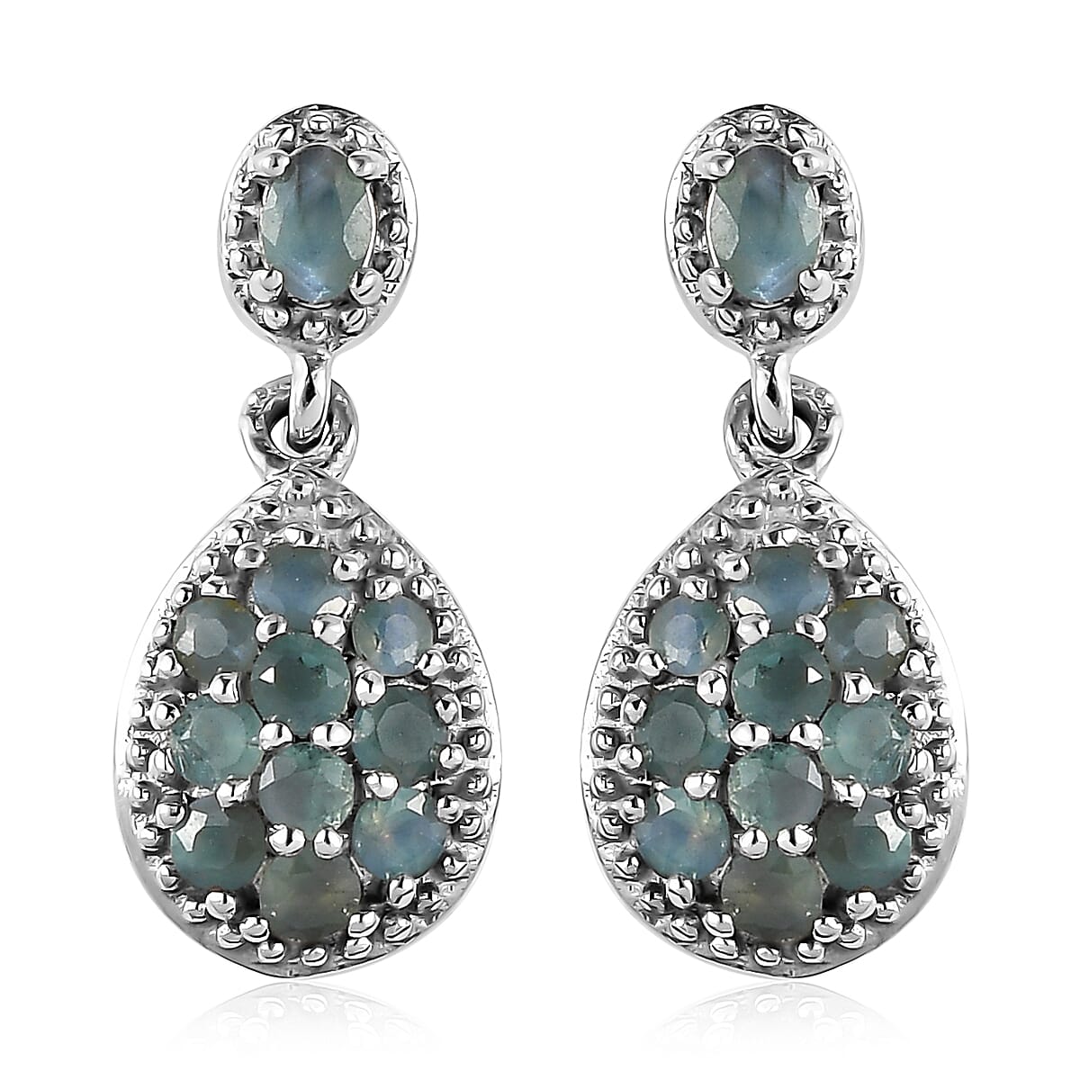 Narsipatnam Alexandrite Dangling Earrings in Platinum Over Sterling Silver 0.65 ctw