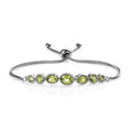 Karis Peridot 2.50 ctw Bolo Bracelet in Platinum Bond & Stainless Steel - Sticky add to cart bar