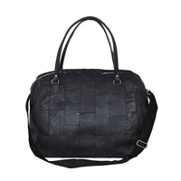 Closeout Deal Black Genuine Cow Leather Duffle Bag (18"x10"x14")