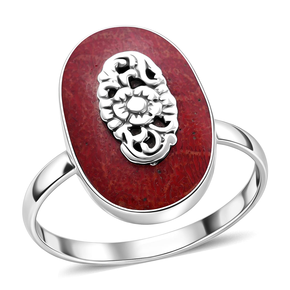 Sponge Coral Ring in Sterling Silver (Size 5.0) (1)