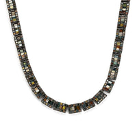 D'Joy Red Diamond (IR) 3 Row Tennis Necklace (16 Inches) in Platinum Over Sterling Silver 3.85 ctw