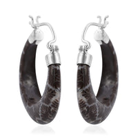 Brown Sponge Coral Earrings in Sterling Silver