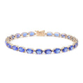 LUXORO 14K Yellow Gold AAA Tanzanite Tennis Bracelet (8.00 In) 3.50 Grams 11.40 ctw - Sticky add to cart bar