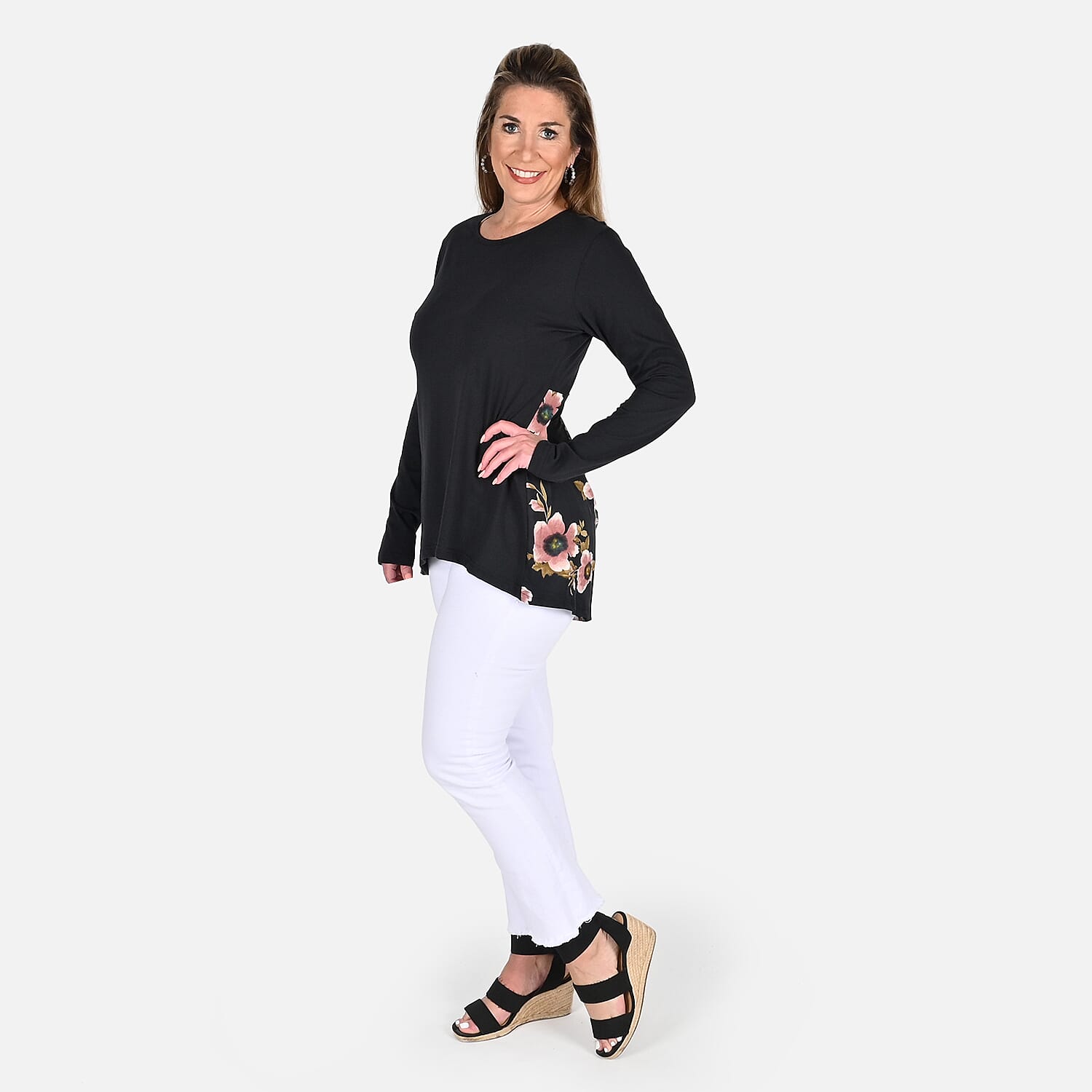 TAMSY Black Full Sleeves Top - L