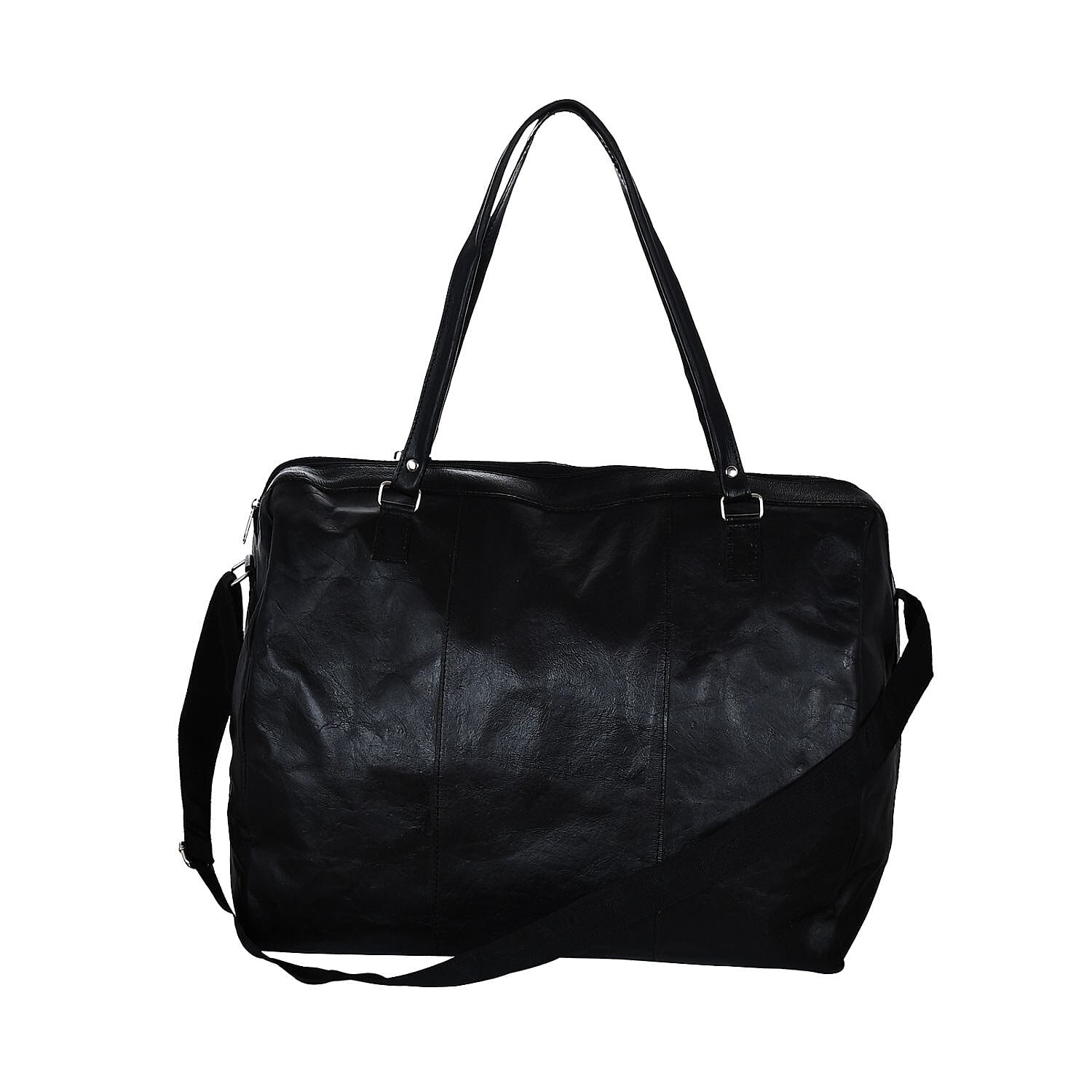 Closeout Deal Black Genuine Cow Leather Duffle Bag