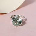 AAA Concave Cut Montezuma Prasiolite Solitaire Ring in Platinum Over Sterling Silver 5.50 ctw - Sticky add to cart bar