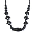 Black Agate and Thai Black Spinel Necklace 20 Inches in Sterling Silver 188.25 ctw - Sticky add to cart bar
