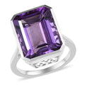 Lusaka Amethyst Solitaire Ring in Platinum Over Sterling Silver (Size 10.0) 11.60 ctw - Sticky add to cart bar