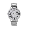 STRADA Japanese Movement Stretch Bangle Bracelet Watch in Silvertone - Sticky add to cart bar