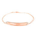 14K Rose Gold Over Sterling Silver Bar Cable Bracelet (7.50 In) 2.30 Grams - Sticky add to cart bar