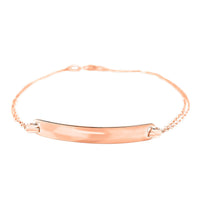 14K Rose Gold Over Sterling Silver Bar Cable Bracelet (7.50 In) 2.30 Grams