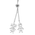 Simulated Diamond Boy or Girl Slider Necklace 28 Inches in Sterling Silver 8.10 Grams 16.00 ctw - Sticky add to cart bar