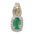 Luxoro 10K Yellow Gold AAA Brazilian Emerald and White Zircon Pendant 0.60 ctw - Sticky add to cart bar