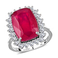 LUXORO 10K Yellow Gold AAA Niassa Ruby and Moissanite VS-EF Halo Ring (Size 10.0) 3.10 Grams 10.25 ctw - Sticky add to cart bar