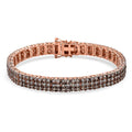 Natural Champagne Diamond 9.00 ctw Cluster Bracelet in Vermeil Rose Gold Over Sterling Silver (7.25 In) - Sticky add to cart bar