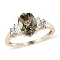 LUXORO 14K Yellow Gold Premium Turkizite and Diamond G-H I3 Ring 2.60 Grams 2.20 ctw