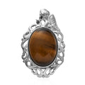 African Malachite Solitaire Pendant in Platinum Over Copper with Magnet 14.50 ctw - Sticky add to cart bar