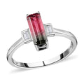 Certified and Appraised LUXORO 14K White Gold AAA Bi-Color Tourmaline and G-H I2 Diamond Ring 2.25 Grams 1.61 ctw - Sticky add to cart bar