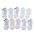 TLV Nicole Miller 10 Pairs No Show Socks (Sizes 4-10) - White/Multi (Ships in 8-10 business days) - Sticky add to cart bar