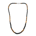 Tiger's Eye and Black Agate Beaded Necklace 20 Inches in Sterling Silver 97.25 ctw - Sticky add to cart bar